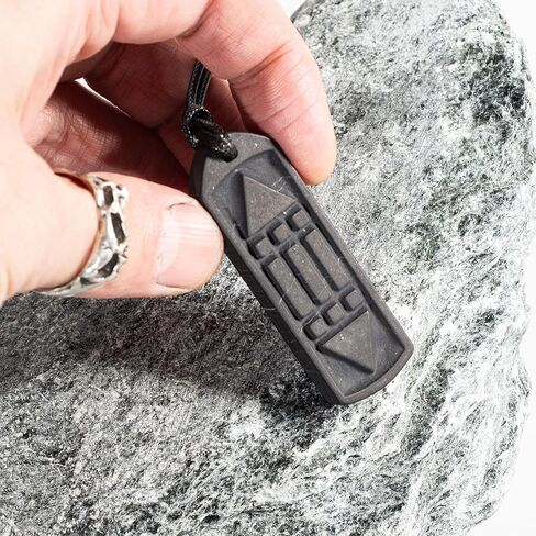 Atlantis Symbol Pendant – Double-Sided Shungite Amulet for Energy Protection, Meditation & Spiritual Healing Jewelry in Kuwait