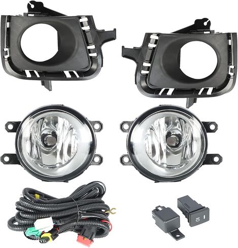 Silscvtt 2Pcs Fog Lights Assembly Replacement for 2012 2013 2014 Prius C Clear Lens W/Wiring Harness and Switch Left+Right Side in Saudi Arabia