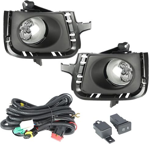 Silscvtt 2Pcs Fog Lights Assembly Replacement for 2012 2013 2014 Prius C Clear Lens W/Wiring Harness and Switch Left+Right Side in Saudi Arabia