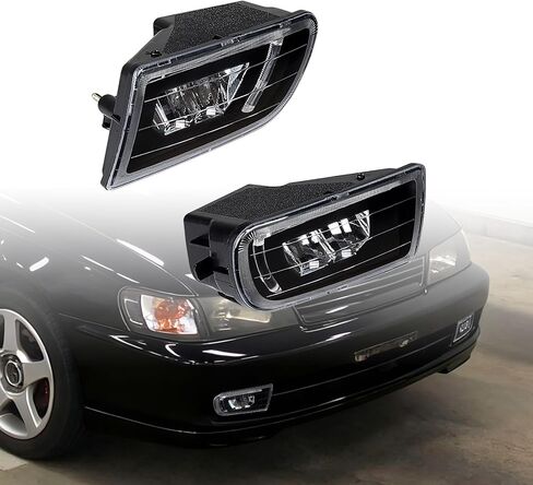 2 Pack Front Lower White LED Fog Light with Daytime Running Lamp, Black Housing Clear Lens, for 1993-1999 Toyota Corolla AE100 AE101 Base CE DX LE Sedan All Trac DX Wagon in Kuwait