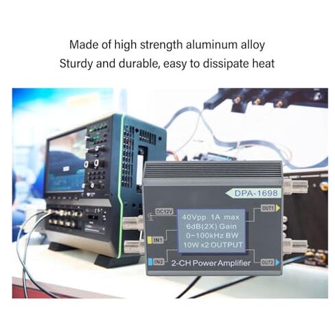 DSS Generator Power Amplifier DPA1698 Channel Wide Frequency Range 0-100KHz Ideal for Teaching Equipment, Industrial Control (US Plug) in Kuwait