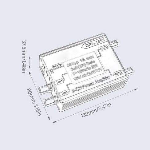 DSS Generator Power Amplifier DPA1698 Channel Wide Frequency Range 0-100KHz Ideal for Teaching Equipment, Industrial Control (US Plug) in Kuwait