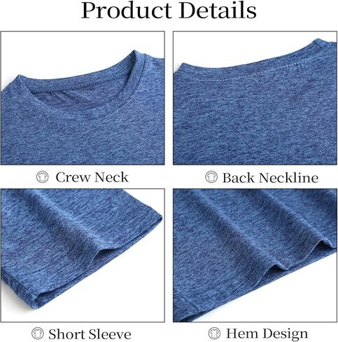 6 Pack Boys Kids T Shirts Quick Dry Short Sleeve Moisture Wicking Tee Shirts Athletic Tops Clothes in Kuwait