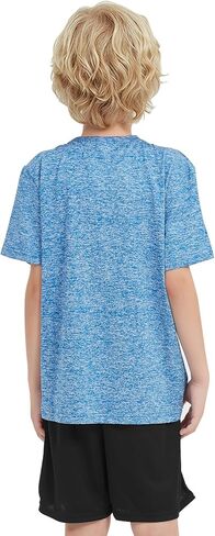 6 Pack Boys Kids T Shirts Quick Dry Short Sleeve Moisture Wicking Tee Shirts Athletic Tops Clothes in Kuwait