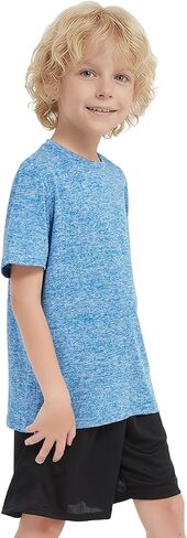 6 Pack Boys Kids T Shirts Quick Dry Short Sleeve Moisture Wicking Tee Shirts Athletic Tops Clothes in Kuwait