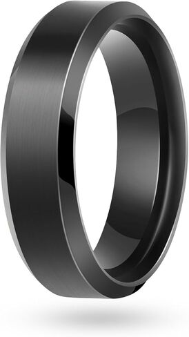 خاتم من الفولاذ المقاوم للصدأ للرجال والنساء، خاتم زفاف، حلقات مسطحة أساسية، حلقات مصقولة غير لامعة in Kuwait