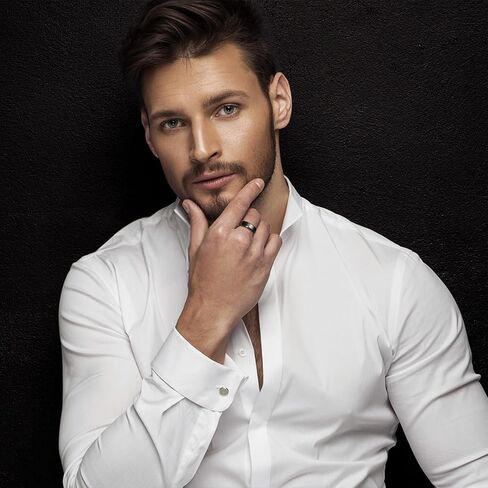 خاتم من الفولاذ المقاوم للصدأ للرجال والنساء، خاتم زفاف، حلقات مسطحة أساسية، حلقات مصقولة غير لامعة in Kuwait