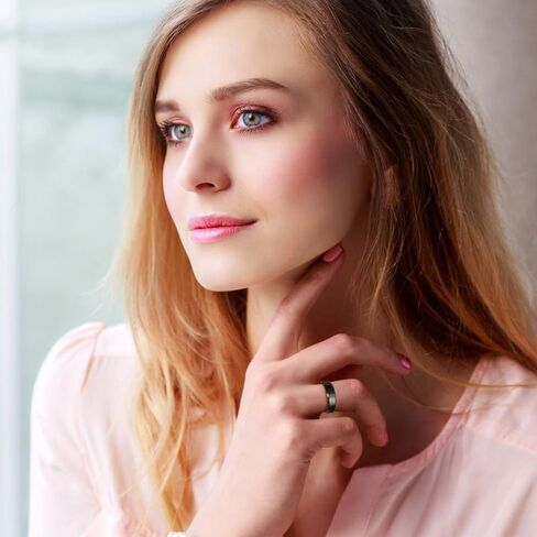 خاتم من الفولاذ المقاوم للصدأ للرجال والنساء، خاتم زفاف، حلقات مسطحة أساسية، حلقات مصقولة غير لامعة in Kuwait