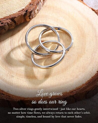 925-Sterling-Silver Interlocking Trinity Rings for Women – Mountain Keep Going, Dandelion I’m Enough, Lotus Just Breathe Inspirational Fidget Jewelry Gift for Unique Birthday Christmas Size 7 in Kuwait