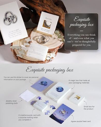 925-Sterling-Silver Interlocking Trinity Rings for Women – Mountain Keep Going, Dandelion I’m Enough, Lotus Just Breathe Inspirational Fidget Jewelry Gift for Unique Birthday Christmas Size 7 in Kuwait