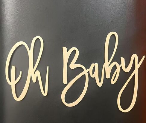 لافتة أوه بيبي، زينة خشبية للحفلات لحفلة استقبال المولود الجديد، الكشف عن الجنس، عيد الميلاد، خلفية للصور in Kuwait