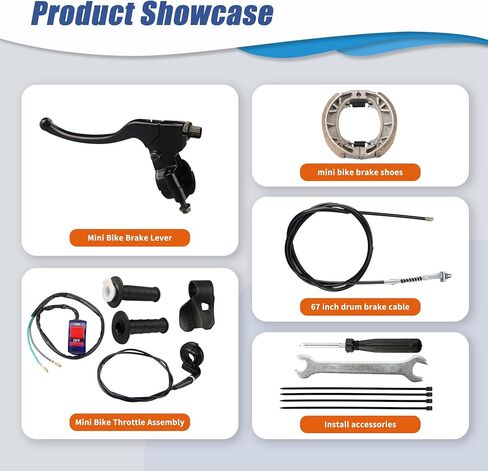 Mini Bike Throttle Assembly and Mini Bike Drum Brake Lever Replacement for CT200U CT200U-EX BT200X Baja Warrior Massimo MB200 Predator 200cc 196cc 6.5hp Parts 7/8 22mm Handlebar Grips（Black） in Kuwait