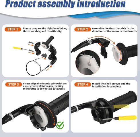 Mini Bike Throttle Assembly and Mini Bike Drum Brake Lever Replacement for CT200U CT200U-EX BT200X Baja Warrior Massimo MB200 Predator 200cc 196cc 6.5hp Parts 7/8 22mm Handlebar Grips（Black） in Kuwait