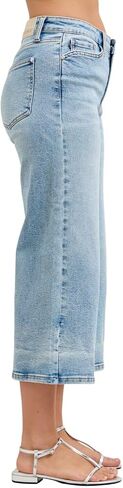 Judy Blue Womens Mid Rise Wide Crop Leg Jeans in Saudi Arabia