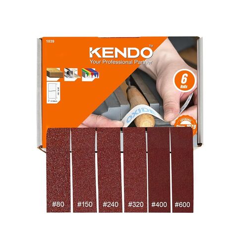 KENDO Emery Cloth Roll, 5 Grit Sandpaper Roll Assorted Sandpaper, Including 150 240 320 400 600 Grains, 6M for Woodworking, Automotive, Metal Polishing in Kuwait