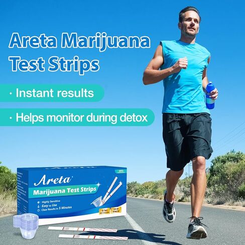 Areta Cotinine Test Strip: Nicotine Tests for Home Continine Urine Screen Test Kits Quick Result in 5 Minutes for Over The Counter Use -Detect 200ng/mL Cutoff Level - # ASCOT-114C (10 Pack) in Kuwait