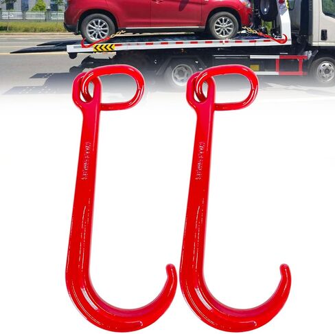 G70 J Hook 8 Inch Short Tow Hook on Coupling Link 5400 Lbs Safe Working Load Yellow Zinc Towing J Hook Axle Strap Wrecker Roll Back Clevis for Chain Heavy Duty for Trucks Flatbed Trailers in Saudi Arabia