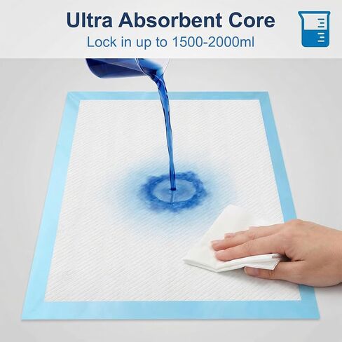 وسائد سرير للاستعمال مرة واحدة من بيرلز لعلاج سلس البول، وسادات سرير كبيرة جدًا للاستعمال مرة واحدة مع أشرطة لاصقة، وسادات سرير لسلس البول للاستعمال مرة واحدة مقاس 76.2 × 91.44 سم، وسادات داخلية للاستعمال مرة واحدة للبالغين (عبوة من 30 قطعة) in Kuwait