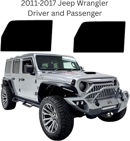 طبقة تظليل نافذة مسبقة القطع DIY لتناسب 2011-2017 Jeep Wrangler ذات 4 أبواب للسائق وعامل نوافذ الركاب تناسب 5% 15% 20% 35% 50% ظلال ملونة تحجب 99% من الأشعة فوق البنفسجية مقاومة للخدش (20% مطابقة للخلف) in Kuwait