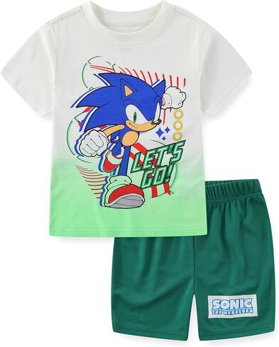 SEGA Sonic the Hedgehog Boys Short Sleeve T-Shirt and Mesh Short Set for Big Kids in Saudi Arabia