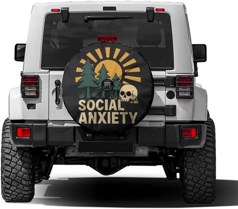 Delerain Spare Tire Cover with Backup Camera Hole Social Anxiety Wheel Covers Waterproof Dust-Proof UV Sun Universal Fit for Trailer RV SUV Truck (17 Inch for Diameter 31"-33") in Kuwait
