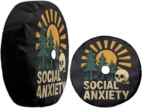 Delerain Spare Tire Cover with Backup Camera Hole Social Anxiety Wheel Covers Waterproof Dust-Proof UV Sun Universal Fit for Trailer RV SUV Truck (17 Inch for Diameter 31"-33") in Kuwait