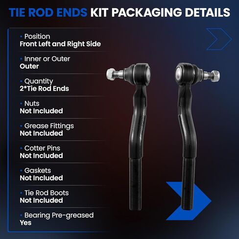 2PCS ES800593 ES800594 Front Outer Tie Rod Ends Kit Compatible with Jeep 2007-2017 Wrangler, 2018 Wrangler JK in Saudi Arabia