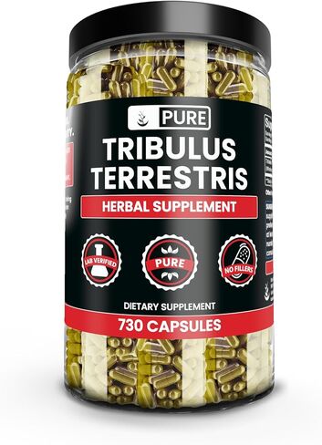 Pure Original Ingredients Tribulus Terrestris, No Magnesium Or Rice Fillers, Always Pure, Lab Verified (730 Capsules) in Kuwait