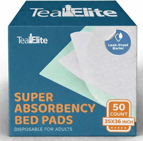 Super Absorbent Disposable Bed Pads, 36 x 36 in [50 Count] - Extra Large Leakproof Incontinence Chucks & Puppy Pad - Great for Adult, Babies, and Pets in Kuwait