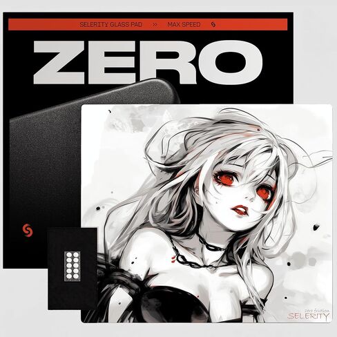 Glass Gaming Mouse Pad Large 19.3 x 16.5 inch – Tempered Hard Mousepad with Full Silicone Base Glasspad for FPS Gaming, Zero Friction, XL, Aiko in Saudi Arabia
