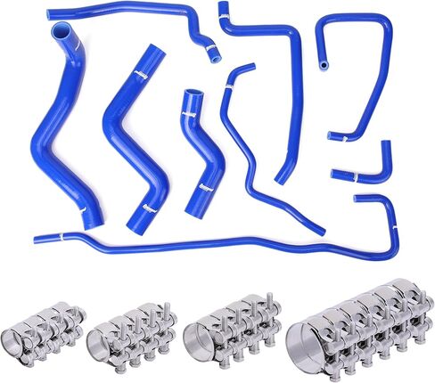 Silicone Radiator Coolant Hose Kit for Mazda RX8 SE3P 13B-MSP with 18PCS 304 Stainless Steel T-Bolt Clamps (Blue) in Kuwait