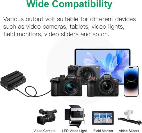 Accsoon Toprig BC08 BP-A شاحن بطارية لوحة تصاعد لبطاريات Canon BP-A ، مع USB-A USB-C D-TAP ، منافذ PD Out ، PD In in Kuwait