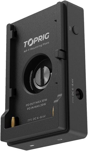 Accsoon Toprig BC08 BP-A شاحن بطارية لوحة تصاعد لبطاريات Canon BP-A ، مع USB-A USB-C D-TAP ، منافذ PD Out ، PD In in Kuwait