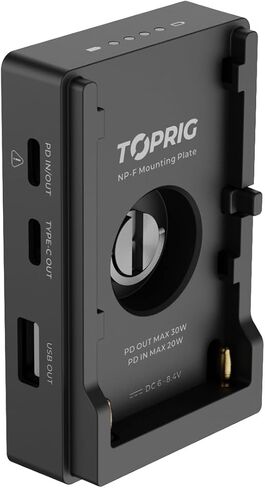 Accsoon Toprig BC08 BP-A شاحن بطارية لوحة تصاعد لبطاريات Canon BP-A ، مع USB-A USB-C D-TAP ، منافذ PD Out ، PD In in Kuwait