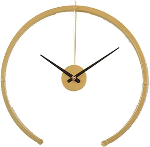 Garden Clock Weatherproof Outdoor Iron Wall Clock Outdoor Semicircle Wall Clock Outdoor Use Nordic Creative Lightweight Luxury Beautifully Suitable for Wall Decoration-Black in Kuwait