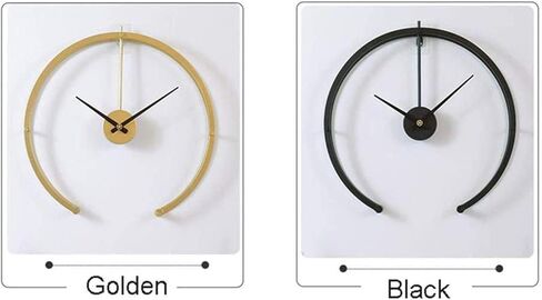 Garden Clock Weatherproof Outdoor Iron Wall Clock Outdoor Semicircle Wall Clock Outdoor Use Nordic Creative Lightweight Luxury Beautifully Suitable for Wall Decoration-Black in Kuwait