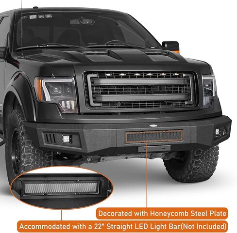 Hooke Road Guardian F150 Front Bumper for Ford F-150 2009 2010 2011 2012 2013 2014 (Exclude Raptor), Full Width Steel Offroad Bumper w/License Plate Mount in Saudi Arabia