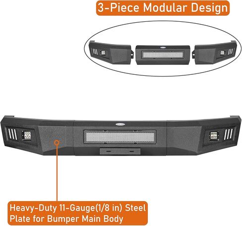 Hooke Road Guardian F150 Front Bumper for Ford F-150 2009 2010 2011 2012 2013 2014 (Exclude Raptor), Full Width Steel Offroad Bumper w/License Plate Mount in Saudi Arabia