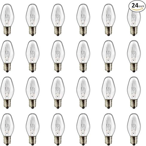 24 Pack C7 Light Light Lights ، 15 Watt Night Light Lights Dimmable ، E12 Candelabra Base Salt Lamp Lamp in Kuwait