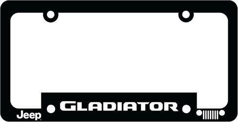 Jeep Gladiator License Plate Frame – Made in USA | Polypropylene Plastic 6.125" x 12.25" Fit | Rugged Pickup Heritage Design by Detroit Shirt Company in Saudi Arabia