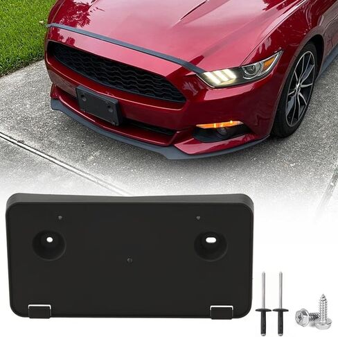 FASTCHE Front Bumper License Tag Plate Frame Bracket Holder Compatible with 2015 2016 2017 Ford Mustang Replace # FR3Z17A385AA FO1068154 in Kuwait