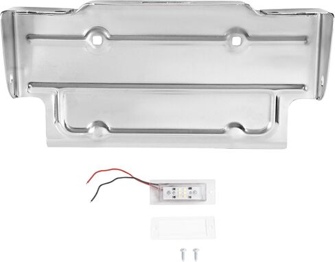 Rear License Plate Bracket with Lamp Compatible with 1967-1995 Chevy Chevrolet Blazer GMC Jimmy Suburban Van Pickup Replace for GMK414388567 License Holder Pocket Mounting Frame Silvery in Kuwait