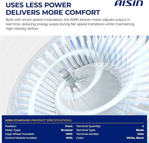 AISIN BLMVG-00318 HVAC Blower Motor with Wheel Assembly - Compatible with Volkswagen Touareg 2011-2017, Porsche Cayenne 2011-2018 in Saudi Arabia