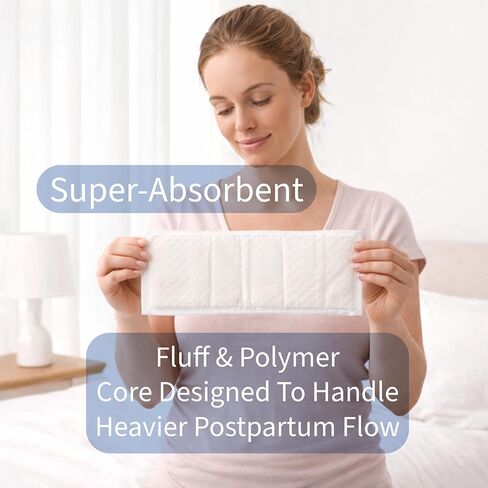 Extra Large Super-Absorbent Contoured Hospital Style Pad Liners - 7"X14" - Maternity Pads- Incontinence Liners (20) in Kuwait