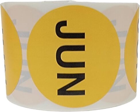 LABELSANDMORE Months of The Year - June (JUN) Labels Inventory Month Adhesive Stickers 2" Round, 500 PCS in Kuwait