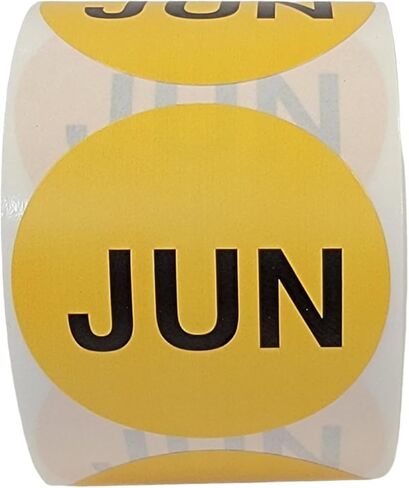 LABELSANDMORE Months of The Year - June (JUN) Labels Inventory Month Adhesive Stickers 2" Round, 500 PCS in Kuwait