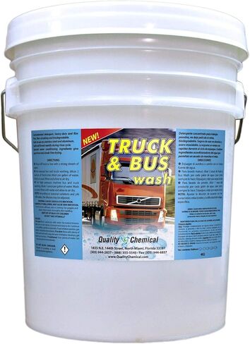 Quality Chemical Truck & Bus Wash - Heavy-duty Industrial Strength Super-foaming Grease-Cutting Soap - Foam Car Wash Soap for Trucks and Car wash foam soap - 5 Gallon Pail - 640 oz (Pack of 1) in Kuwait