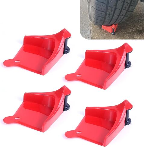 4 PCS Car Hose Guide, Plastic Anti-winding Car Wash Tire Stopper with Portable Hanging Hole, Wash Tool to Avoid Snagging Accessory, Suitable for Most Cars SUVs Bikes Motorcycles (Blue) in Saudi Arabia