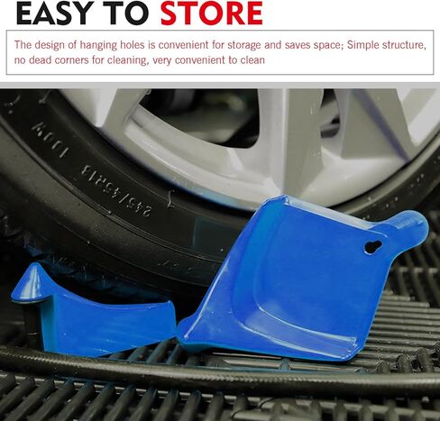 4 PCS Car Hose Guide, Plastic Anti-winding Car Wash Tire Stopper with Portable Hanging Hole, Wash Tool to Avoid Snagging Accessory, Suitable for Most Cars SUVs Bikes Motorcycles (Blue) in Saudi Arabia