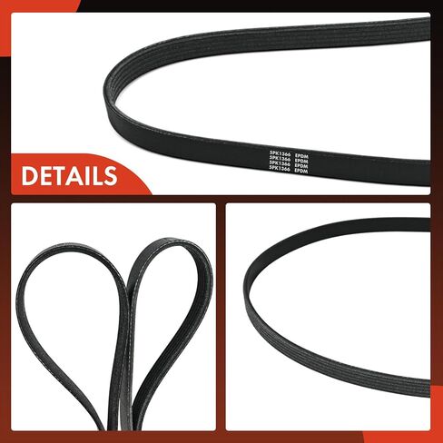 A-Premium 53.77 Inch Engine Serpentine Drive Belt Compatible with Chrysler Sebring 2001-2005 & Mitsubishi Eclipse 2000-2005, Galant 1999-2003 & Dodge Stratus 2001-2005, 2.4L in Saudi Arabia